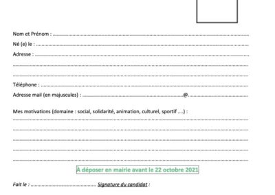 Bulletin de candidature