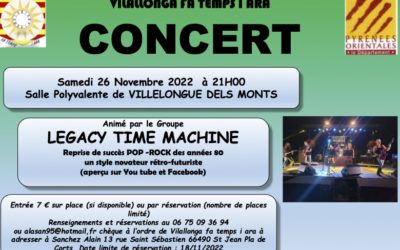 Concert organisé par Fa Temps I Ara avec le groupe LEGACY TIME MACHINE