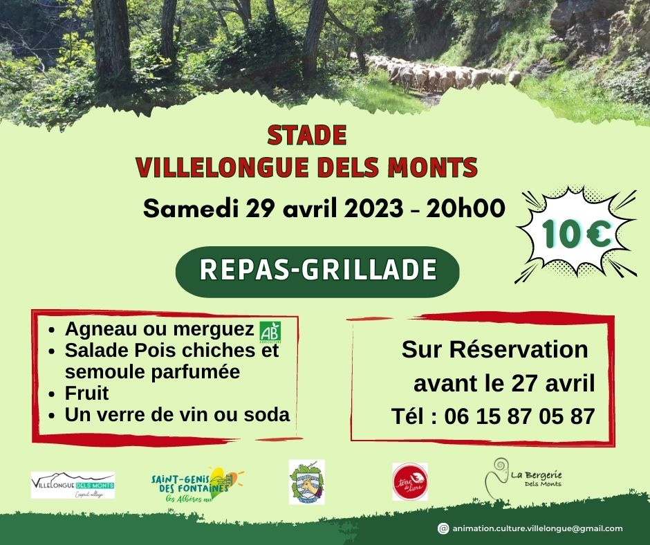 Fête de la Transhumance 2023 - Inscription au repas-grillade - Mairie