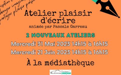 Nouveaux ateliers d’écriture à la médiathèque