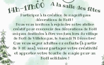 Ateliers de Noël, organisé par l’Amicale Laïque