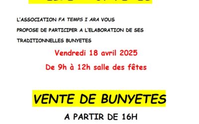 Atelier et vente de Bunyetes