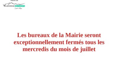 Fermeture exceptionnelle de la mairie