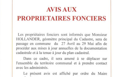 Avis aux propriétaires fonciers