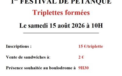 1er festival de pétanque en triplettes formées