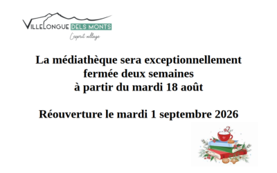 Fermeture exceptionnelle de la médiathèque